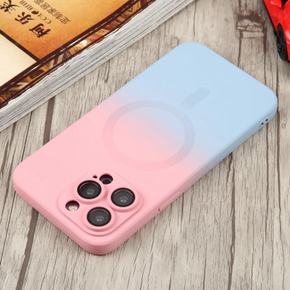 For iPhone 15 Pro Liquid TPU Silicone Gradient MagSafe Phone Case(Pink Blue) - iPhone 15 Pro Cases by buy2fix | Online Shopping UK | buy2fix