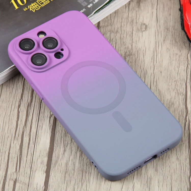 For iPhone 15 Pro Max Liquid TPU Silicone Gradient MagSafe Phone Case(Purple) - iPhone 15 Pro Max Cases by buy2fix | Online Shopping UK | buy2fix