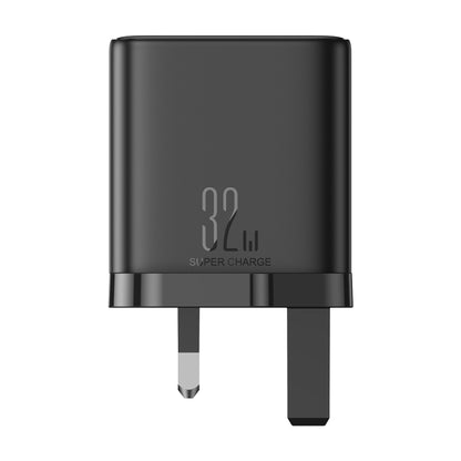 JOYRO0M JR-TCF10 32W Dual USB-C/Type-C+USB Fast Charger, Plug:UK Plug(Black) - USB Charger by JOYROOM | Online Shopping UK | buy2fix