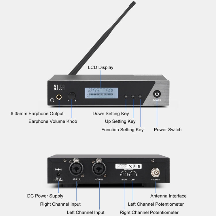 XTUGA  IEM1100 Professional Wireless In Ear Monitor System 4 BodyPacks(AU Plug) - Microphone by XTUGA | Online Shopping UK | buy2fix