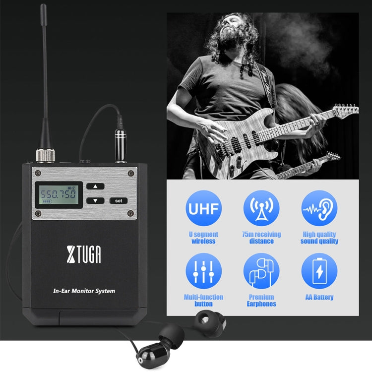 XTUGA  IEM1100 Professional Wireless In Ear Monitor System 1 BodyPacks(UK Plug) - Microphone by XTUGA | Online Shopping UK | buy2fix