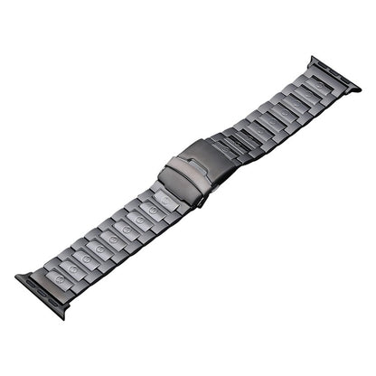 For Apple Watch SE 40mm Safety Buckle Titanium Steel Watch Band(Grey) - Watch Bands by buy2fix | Online Shopping UK | buy2fix