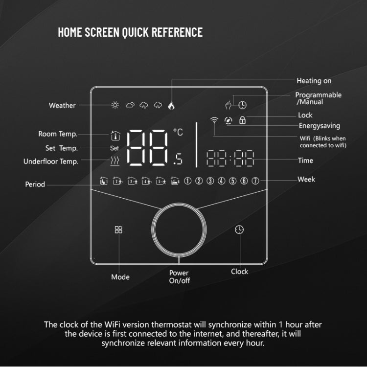 BHT-009GCLW Boiler Heating WiFi Smart Home LED Thermostat(White) - Thermostat & Thermometer by buy2fix | Online Shopping UK | buy2fix