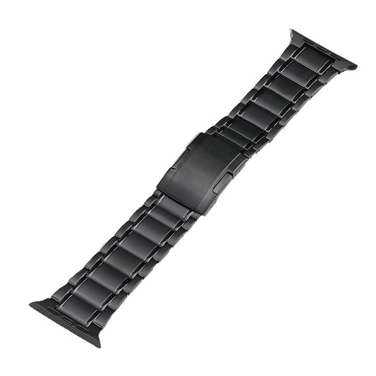 For Apple Watch SE 2023 44mm Five Beads Turtle Buckle Titanium Steel Watch Band(Black) - Watch Bands by buy2fix | Online Shopping UK | buy2fix