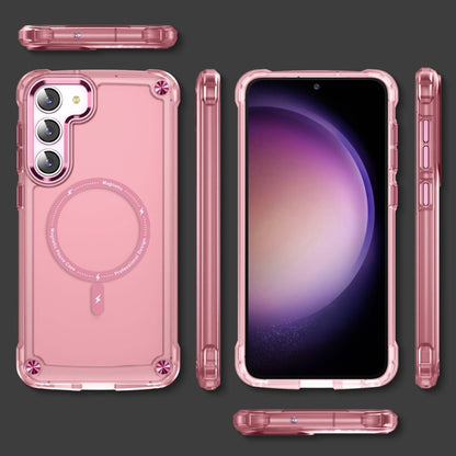 For Samsung Galaxy S23+ 5G Skin Feel TPU + PC MagSafe Magnetic Phone Case(Transparent Pink) - Galaxy S23+ 5G Cases by buy2fix | Online Shopping UK | buy2fix