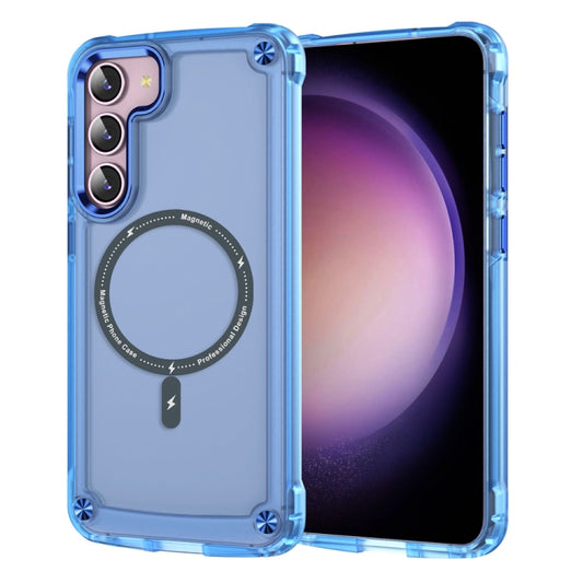 For Samsung Galaxy S23 5G Skin Feel TPU + PC MagSafe Magnetic Phone Case(Transparent Blue) - Galaxy S23 5G Cases by buy2fix | Online Shopping UK | buy2fix