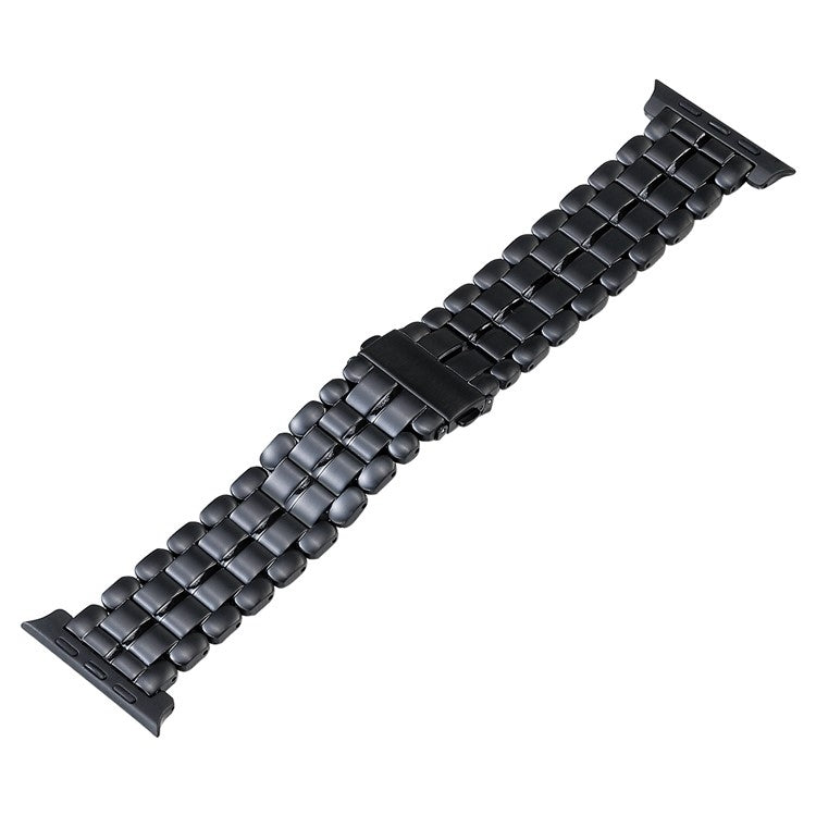 For Apple Watch 38mm Five Beads Titanium Steel Watch Band(Black) - Watch Bands by buy2fix | Online Shopping UK | buy2fix