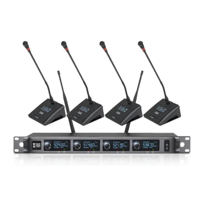 XTUGA A140-C Wireless Microphone System 4-Channel UHF Four Conference Mics(US Plug) - Microphone by XTUGA | Online Shopping UK | buy2fix