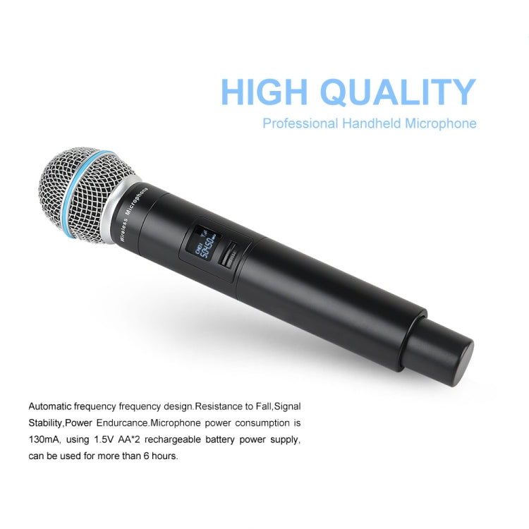 XTUGA A140-HB Wireless Microphone System 4 Channel Handheld Lavalier Headset Microphone(US Plug) - Microphone by XTUGA | Online Shopping UK | buy2fix