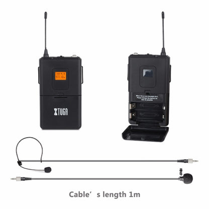 XTUGA A400-HB Professional 4-Channel UHF Wireless Microphone System with 2 Handheld & 2 Headset Microphone(EU Plug) - Microphone by XTUGA | Online Shopping UK | buy2fix