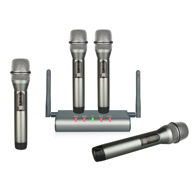XTUGA U-F4600 Professional 4-Channel UHF Wireless Microphone System with 4 Handheld Microphone(US Plug) - Microphone by XTUGA | Online Shopping UK | buy2fix