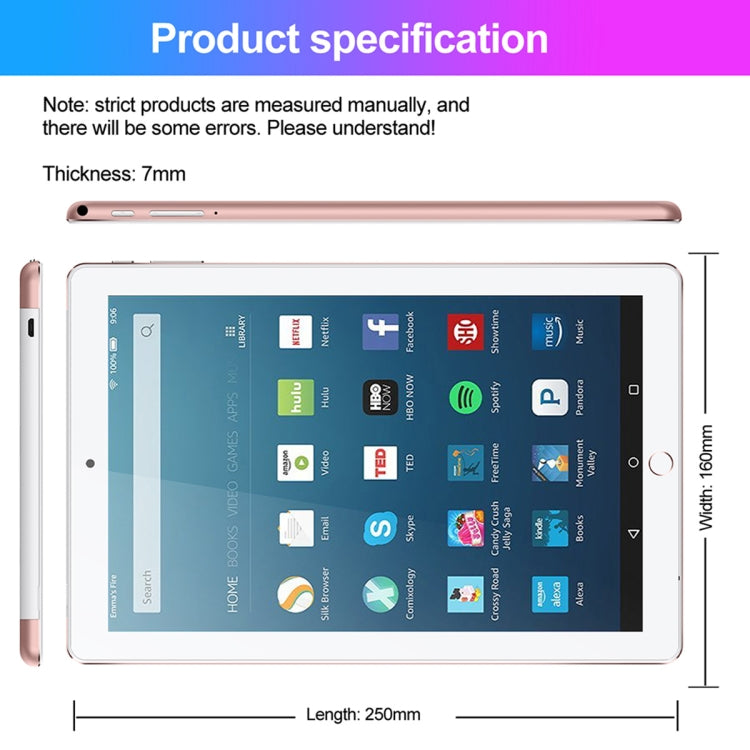 BDF P10 3G Phone Call Tablet PC 10.1 inch, 2GB+32GB, Android 9.0 MTK6735 Quad Core, Support Dual SIM, EU Plug(Red) - BDF by BDF | Online Shopping UK | buy2fix