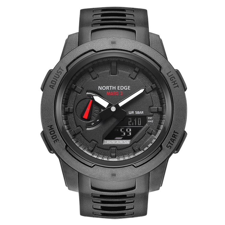 NORTH EDGE MARS3 Outdoor Waterproof Men Carbon Fiber Electronic Sports Watch(Black) - Sport Watches by NORTH EDGE | Online Shopping UK | buy2fix