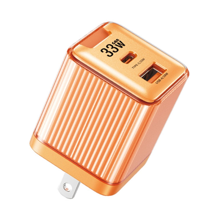 WK WP-U05 Jiltry Series 33W Gallium Nitride USB-C / Type-C + USB Charger, US Plug(Orange) - USB Charger by WK | Online Shopping UK | buy2fix