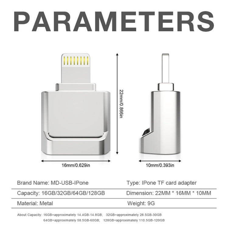 MicroDrive 8pin To TF Card Adapter Mini iPhone & iPad TF Card Reader (Silver) - Computer & Networking by MICRODRIVE | Online Shopping UK | buy2fix