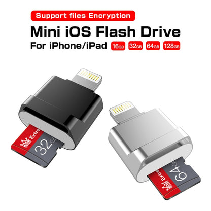 MicroDrive 8pin To TF Card Adapter Mini iPhone & iPad TF Card Reader, Capacity:32GB(Black) -  by MICRODRIVE | Online Shopping UK | buy2fix