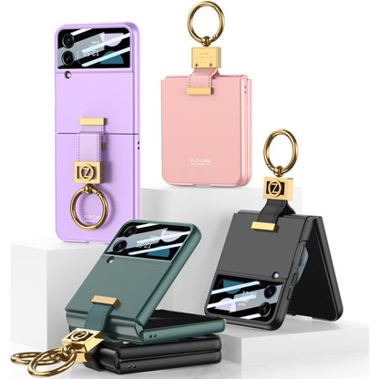 For Samsung Galaxy Z Flip4 5G GKK Integrated Ultra-thin Phone Case with Z Ring Holder(Pink) - Galaxy Z Flip4 5G Cases by GKK | Online Shopping UK | buy2fix