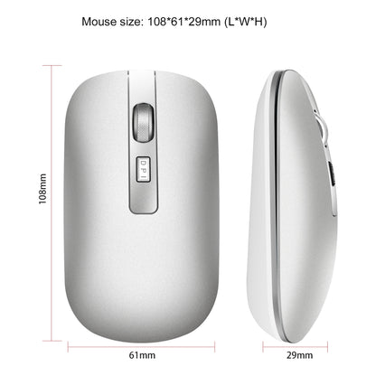 HXSJ M50 2.4GHZ 800,1200,1600dpi Three Gear Adjustment Dual-mode Wireless Mouse USB + Bluetooth 5.1 Rechargeable(Silver) -  by HXSJ | Online Shopping UK | buy2fix