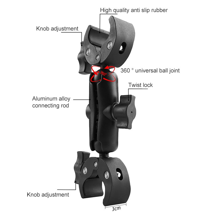 Motorcycle Dual-heads Crabs Clamps Handlebar Fixed Mount, Length:18cm - Mount & Holder by buy2fix | Online Shopping UK | buy2fix