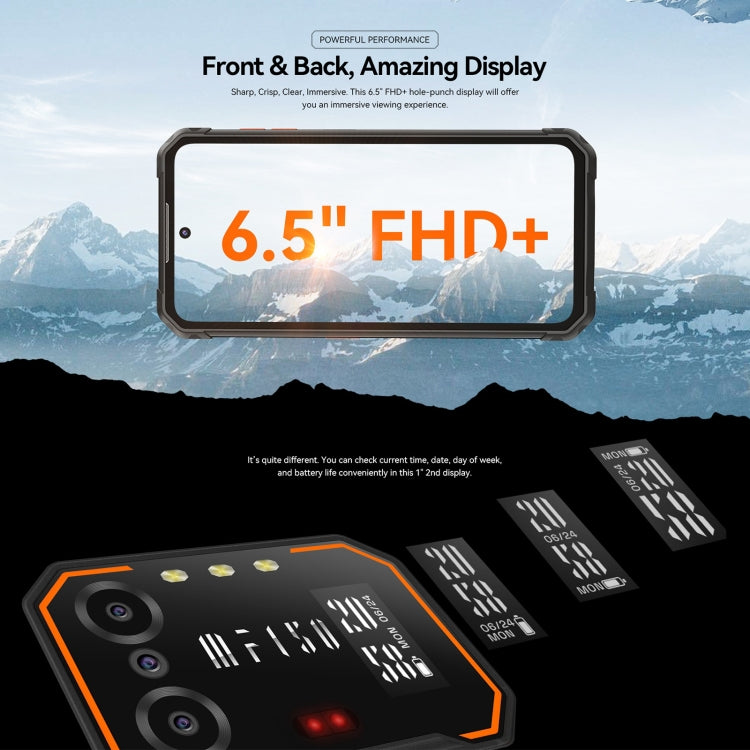 IIIF150 B2, IP68/69K / MIL-STD-810H, Side Fingerprint, Night Vision, 6.5 inch Android 13 UMS9230 Octa Core, Network: 4G, NFC, OTG 6GB+256GB(Black Orange) - Other by IIIF150 | Online Shopping UK | buy2fix