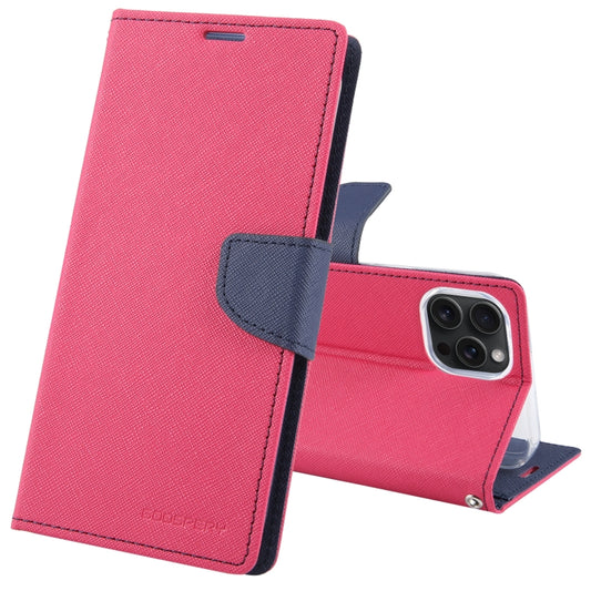 For iPhone 15 Pro Max GOOSPERY FANCY DIARY Cross Texture Leather Phone Case(Rose Red) - iPhone 15 Pro Max Cases by GOOSPERY | Online Shopping UK | buy2fix