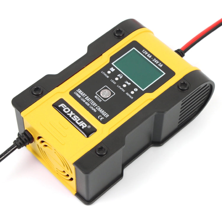 FOXSUR 12V-24V Car Motorcycle Repair Battery Charger AGM Charger Color:Yellow(EU Plug) - Battery Charger by FOXSUR | Online Shopping UK | buy2fix