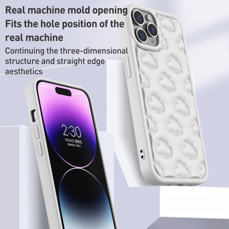 For iPhone 15 Pro Max 3D Cloud Pattern TPU Phone Case(White) - iPhone 15 Pro Max Cases by buy2fix | Online Shopping UK | buy2fix