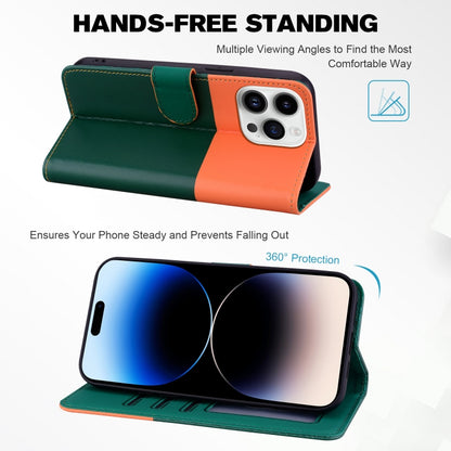 For iPhone 15 Pro Max Cute Pet Series Color Block Buckle Leather Phone Case(Dark Green) - iPhone 15 Pro Max Cases by buy2fix | Online Shopping UK | buy2fix