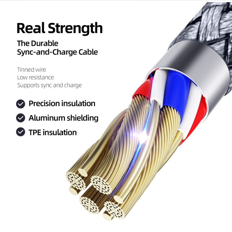 DUZZONA A8 2.4A USB to USB-C/Type-C Charging Data Cable, Length:2m - USB-C & Type-C Cable by DUZZONA | Online Shopping UK | buy2fix