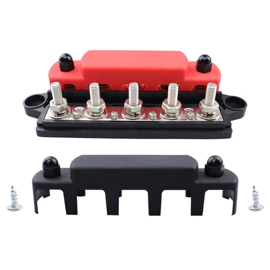 CP-4132 RV / Yacht M6 5-stud Double Row Busbar(Red Black) - Fuse by buy2fix | Online Shopping UK | buy2fix