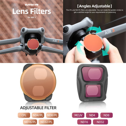 For DJI Air 3 Sunnylife Camera Lens Filter, Filter:ND32 - Mavic Lens Filter by Sunnylife | Online Shopping UK | buy2fix