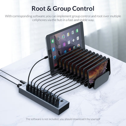 ORICO BT2U3-10AB-GY-BP 10 Ports USB 3.0 HUB with Individual Switches(AU Plug) - USB 3.0 HUB by ORICO | Online Shopping UK | buy2fix