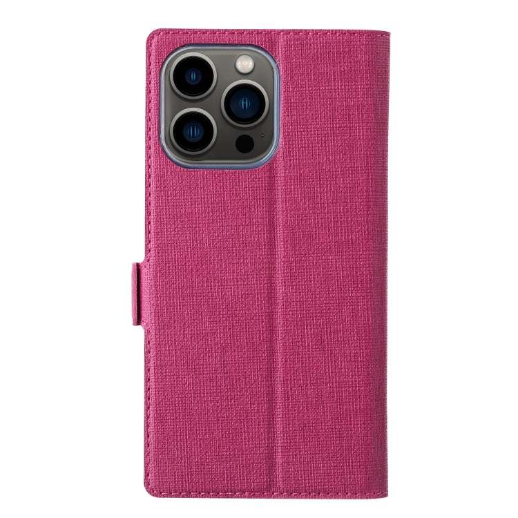 For iPhone 15 Pro Max ViLi K Series Dual-side Buckle Magsafe Leather Phone Case(Rose Red) - iPhone 15 Pro Max Cases by ViLi | Online Shopping UK | buy2fix