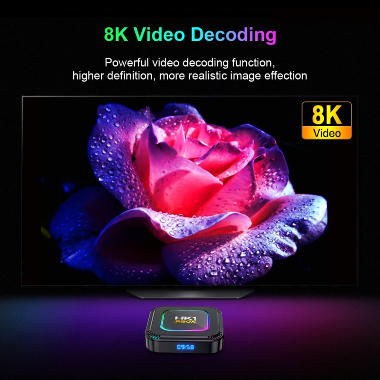 HK1 RBOX K8 8K Android 13.0 Smart TV Box with Remote Control, 4GB+128GB, RK3528 Quad-Core(US Plug) - Others by buy2fix | Online Shopping UK | buy2fix