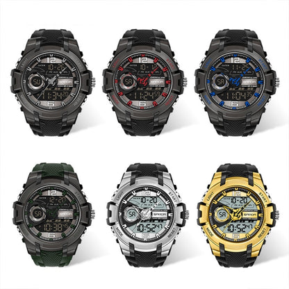 SANDA 6015 Men Multifunctional Waterproof Luminous Sports Watch(Black Silver) - Silicone Strap Watches by SANDA | Online Shopping UK | buy2fix