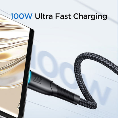 JOYROOM SA32-AC6 Starry Series 100W USB to USB-C / Type-C Fast Charging Data Cable, Length:1m(Black) - USB-C & Type-C Cable by JOYROOM | Online Shopping UK | buy2fix