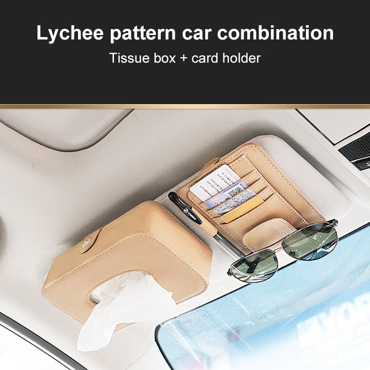 Car Litchi Texture Hanging Tissue Box Sun Visor Card Storage Clip(Black) - Sunglasses & Glasses Clips by buy2fix | Online Shopping UK | buy2fix