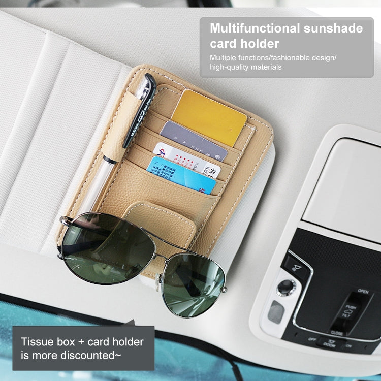 Car Litchi Texture Hanging Tissue Box Sun Visor Card Storage Clip(Black) - Sunglasses & Glasses Clips by buy2fix | Online Shopping UK | buy2fix