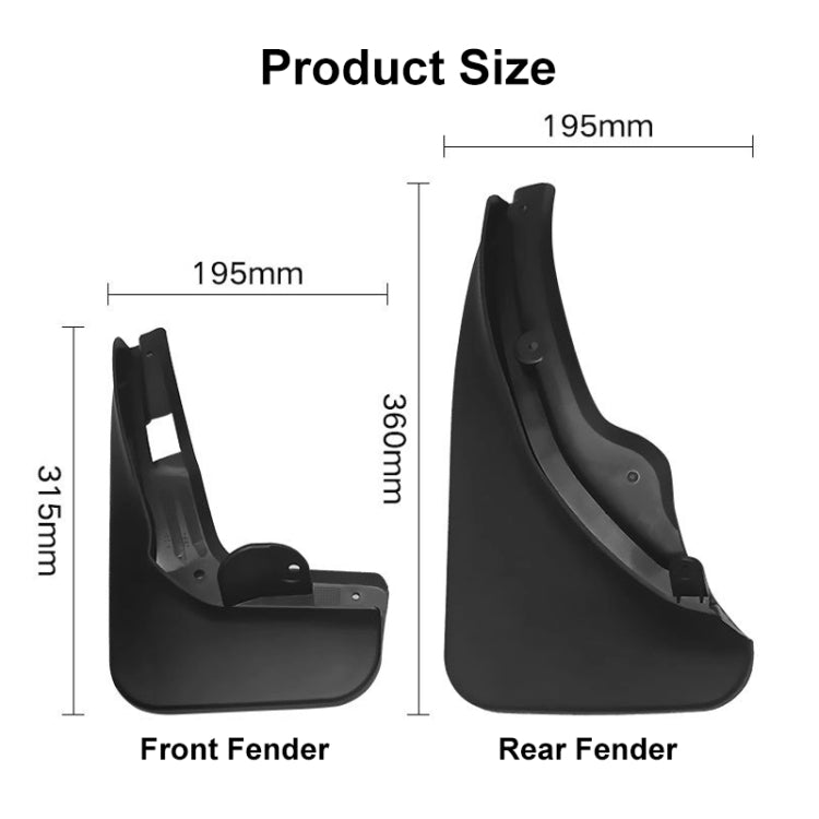 For Mercedes-Benz C-Class W205 2007-2010 4pcs/Set Car Auto Soft Plastic Splash Flaps Fender Guard - Mudguards by buy2fix | Online Shopping UK | buy2fix