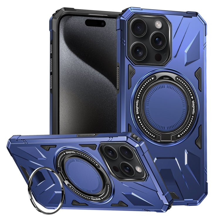 For iPhone 15 Pro Max MagSafe Magnetic Shockproof Phone Case with Ring Holder(Navy Blue) - iPhone 15 Pro Max Cases by buy2fix | Online Shopping UK | buy2fix