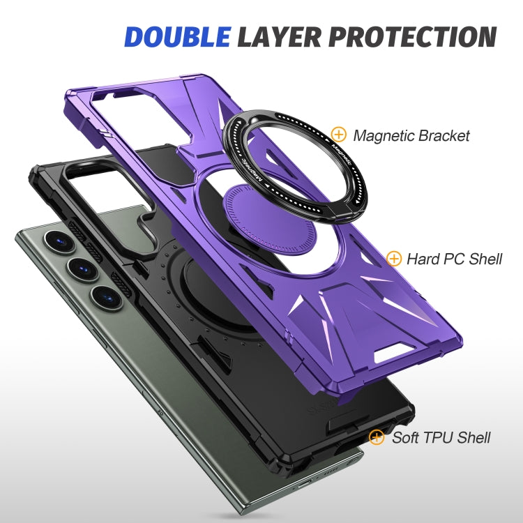 For Samsung Galaxy S23 5G MagSafe Magnetic Shockproof Phone Case with Ring Holder(Purple) - Galaxy S23 5G Cases by buy2fix | Online Shopping UK | buy2fix