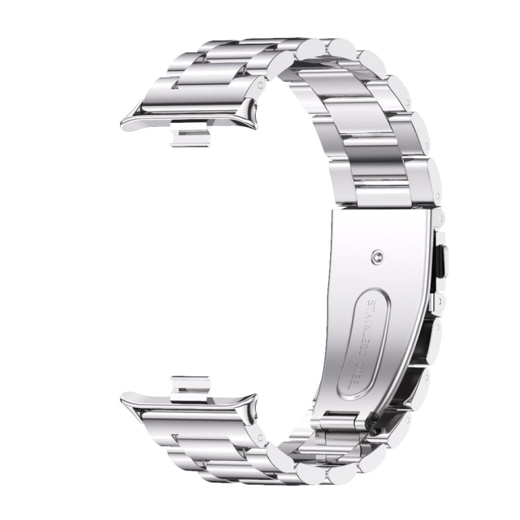 For Xiaomi Smart Band 9 Pro / 8 Pro Mijobs Three Beads Stainless Steel Watch Band(Silver) - Watch Bands by MIJOBS | Online Shopping UK | buy2fix