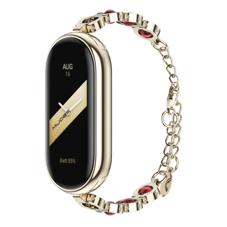 For Xiaomi Mi Band 8 / 9 / 9 NFC Mijobs Mermaid Beauty Bracelet Watch Band(Light Gold Red) - Watch Bands by MIJOBS | Online Shopping UK | buy2fix