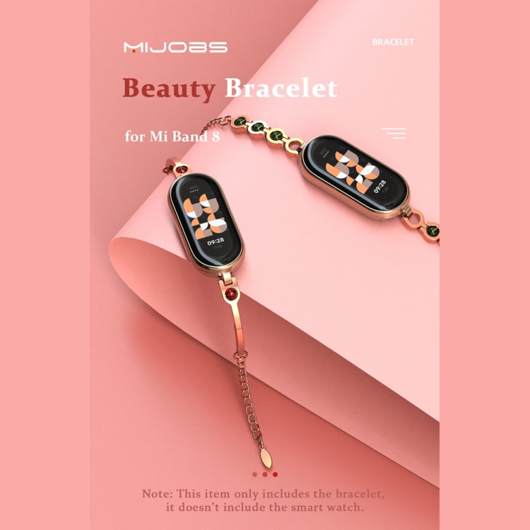 For Xiaomi Mi Band 8 / 9 / 9 NFC Mijobs Mermaid Beauty Bracelet Watch Band(Rose Gold Green) - Watch Bands by MIJOBS | Online Shopping UK | buy2fix