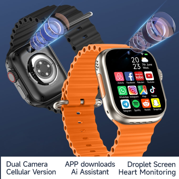 GS37 1.95 inch Screen Smart Phone Watch, 1GB+16GB, Android 9.0, Spreadtrum SL8541E, Network: 4G, Single Nano SIM, Front & Rear Camera(Orange Gold) - Smart Watches by buy2fix | Online Shopping UK | buy2fix