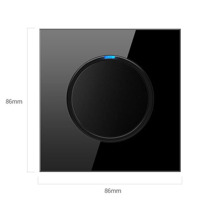 86mm Round LED Tempered Glass Switch Panel, Black Round Glass, Style:Four Open Dual Control - Consumer Electronics by buy2fix | Online Shopping UK | buy2fix