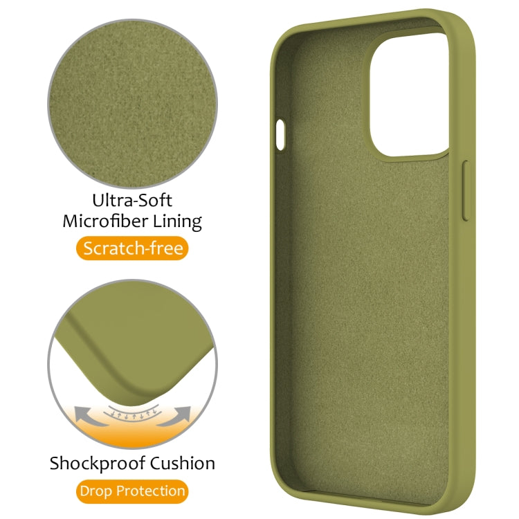 For iPhone 12 Pro Max MagSafe Magnetic Liquid Silicone Phone Case with Ring Holder(Willow Green) - iPhone 12 Pro Max Cases by buy2fix | Online Shopping UK | buy2fix