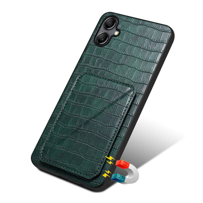 For Samsung Galaxy S24 5G Denior Imitation Crocodile Leather Back Phone Case with Holder(Green) - Galaxy S24 5G Cases by Denior | Online Shopping UK | buy2fix