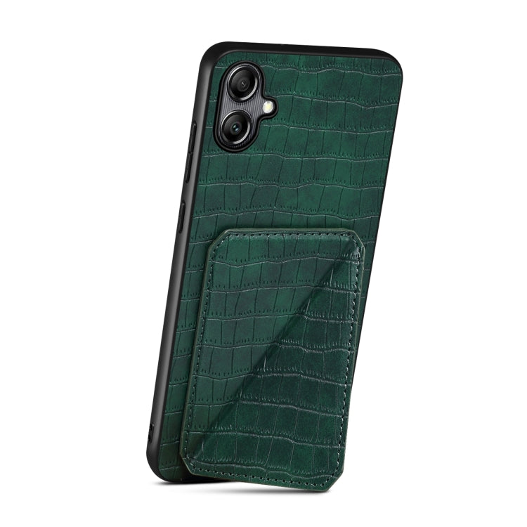 For Samsung Galaxy S24+ 5G Denior Imitation Crocodile Leather Back Phone Case with Holder(Green) - Galaxy S24+ 5G Cases by Denior | Online Shopping UK | buy2fix