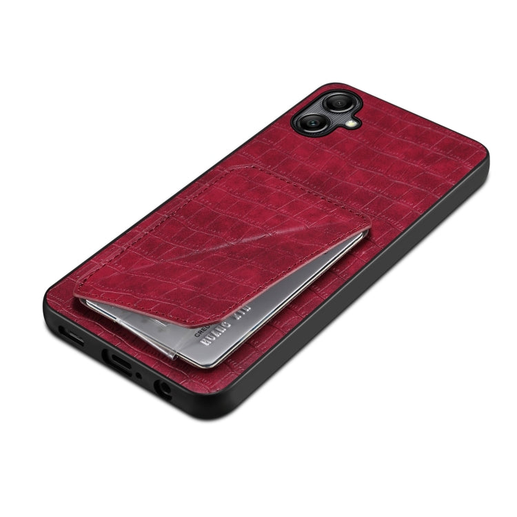 For Samsung Galaxy S24+ 5G Denior Imitation Crocodile Leather Back Phone Case with Holder(Rose Red) - Galaxy S24+ 5G Cases by Denior | Online Shopping UK | buy2fix